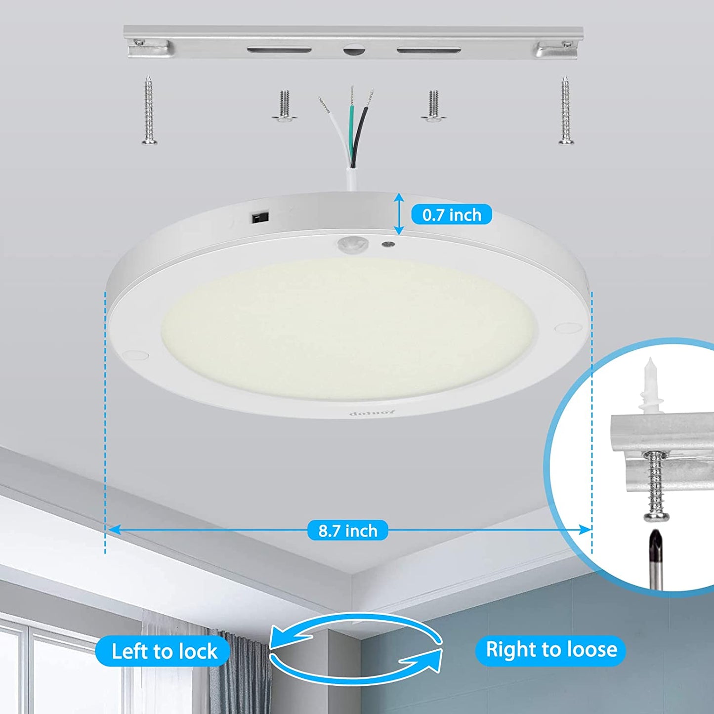 Motion Sensor LED Ceiling Light (15W)